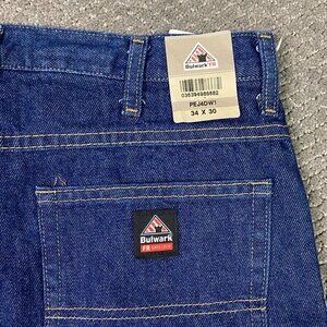 Bulwark FR Jeans Men's 34 x 30 Blue Cotton CAT2 2112 Work Wear Flame Resistant